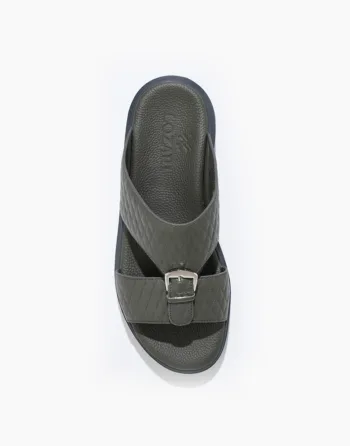 above view of men's gray comfy sandal by Lozari 79