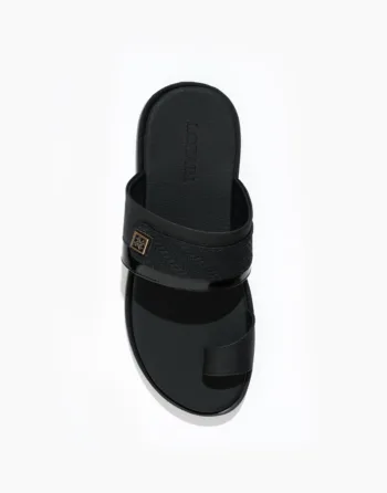 Men's black open toe ring sandal by Lozari 12