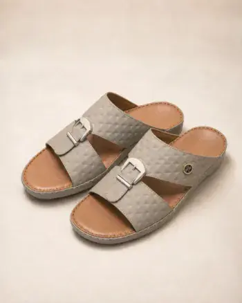 Men's fawn light brown cream comfy Arabic slip on sandal by Lozari lzeco03